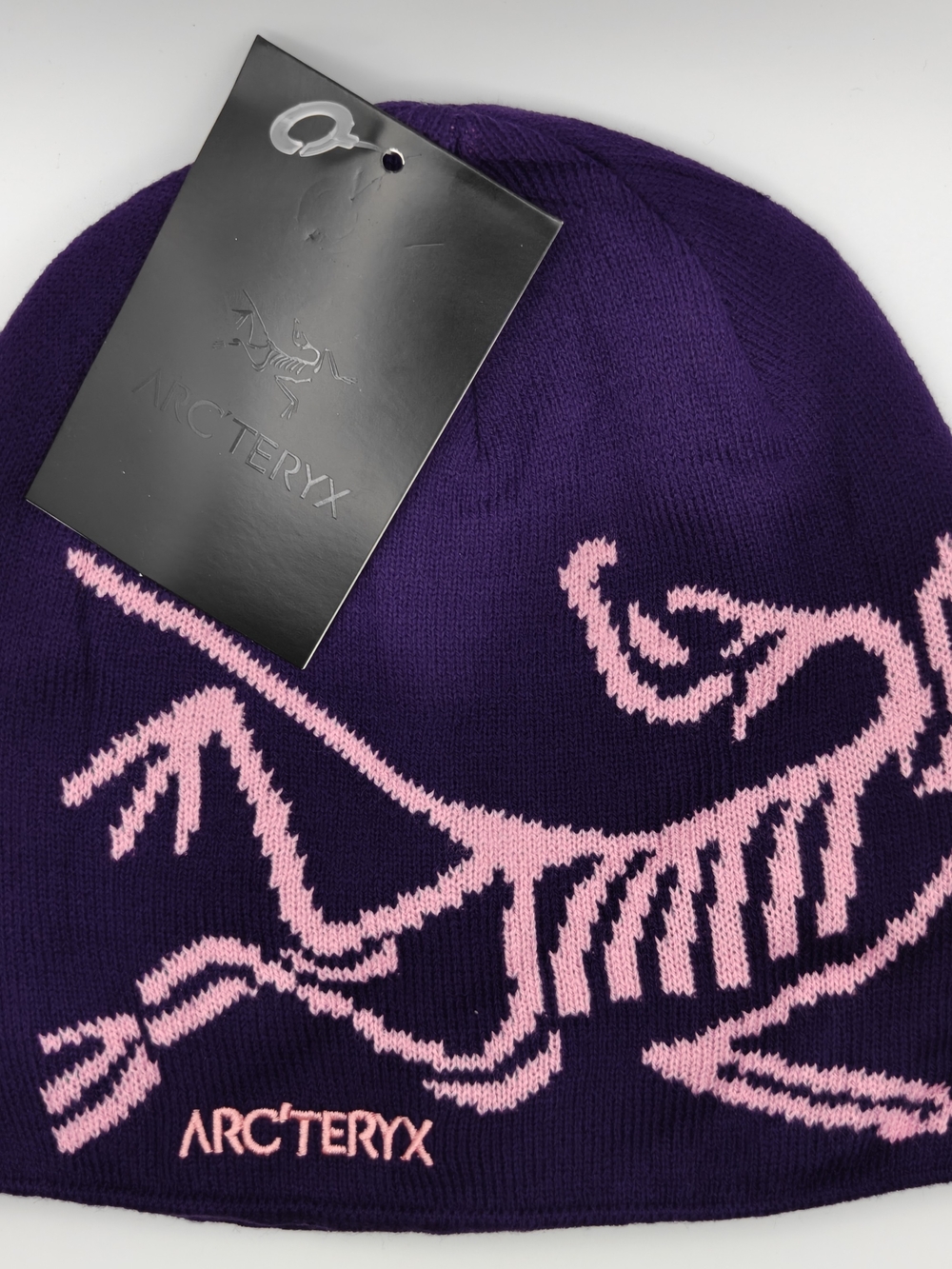 Arc'teryx Purple Beanie with Pink Logo Graphic
